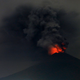 A view of Mount Agung volcano erupting on Monday. Indonesia authorities raised the alert for the rumbling volcano to the highest level. Photo: AP